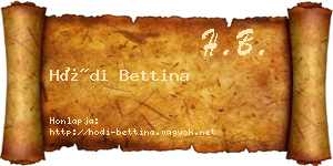 Hódi Bettina névjegykártya